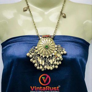 Vintage Massive Pendant, Afghan Kuchi Classic Pendant Necklace With Dangling